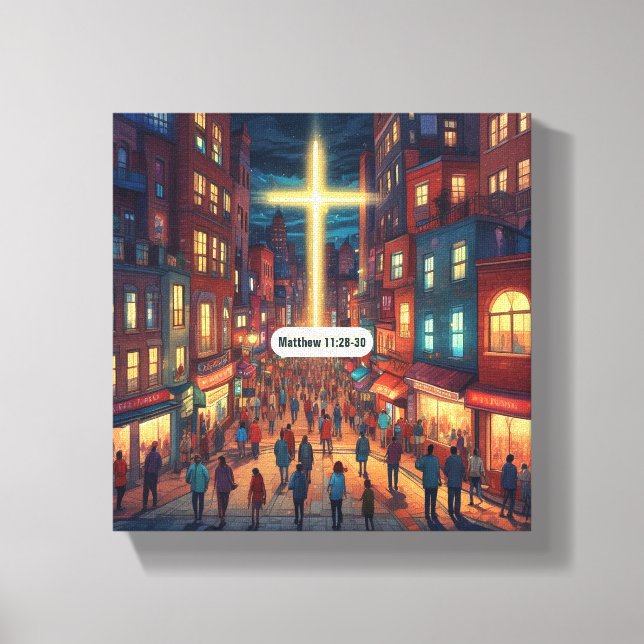 Jesus Cares - Premium Wrapped Canvas (glans) (Framsida)