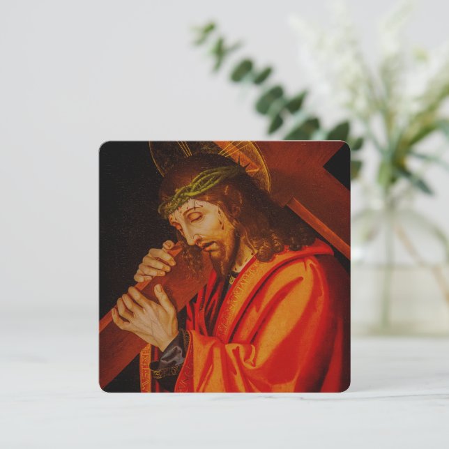 Jesus carrying the cross card (Stående Fram)