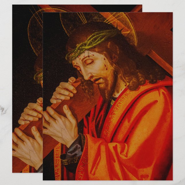 Jesus carrying the cross papers print (Fram/baksida)
