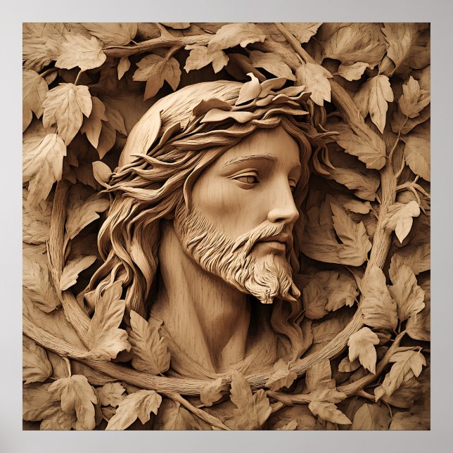Jesus Carving Art Poster (Framsidan)
