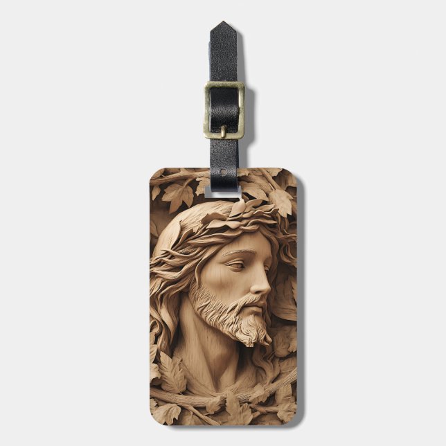 Jesus Carving Luggage Tag Bagagebricka (Vertikal Framsida)