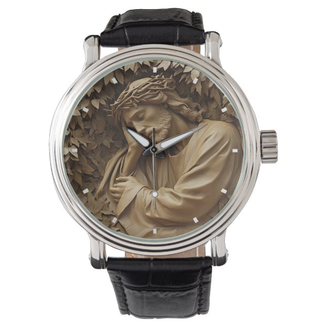 Jesus Carving Watch Armbandsur (Framsida)