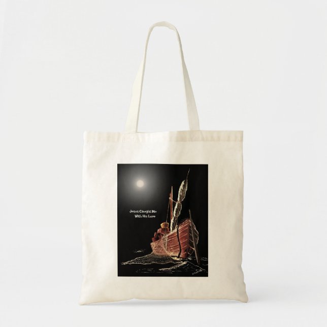 "Jesus Caught Me" Possum Trot Grocery Tote Tygkasse (Framsidan)