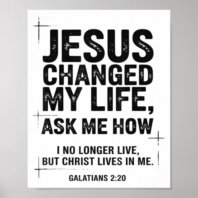 Jesus Changed My Life Ask Me How Christian Bible V Poster (Framsidan)