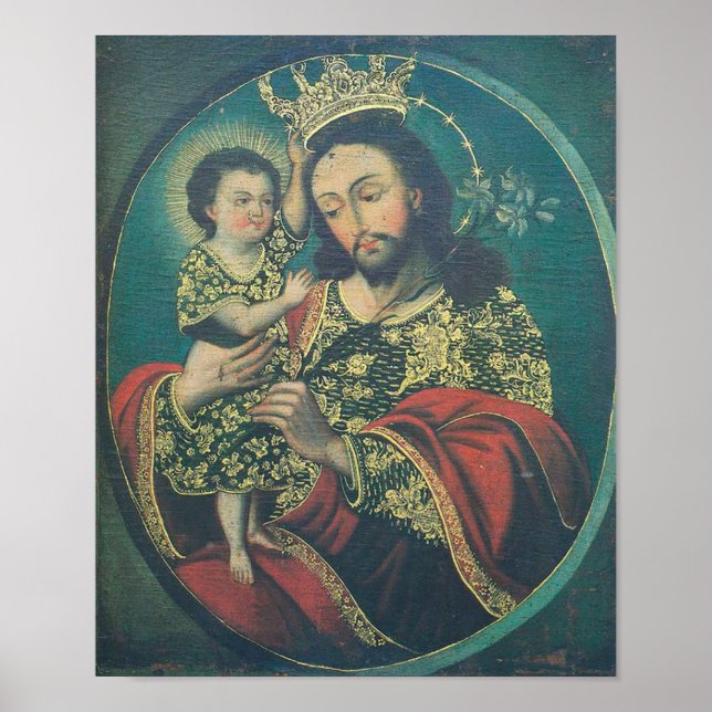 Jesus Child Crowing St Joseph Poster (Framsidan)