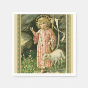 Jesus Child Kor Lamb Påsk Kung Pappersservett