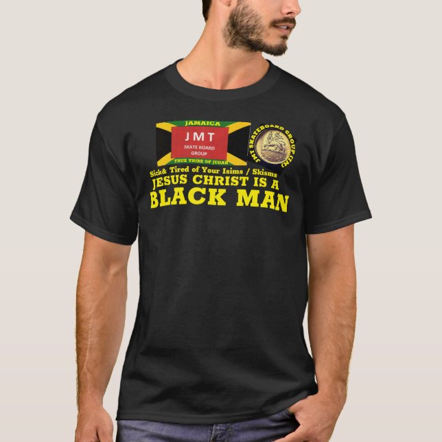 JESUS CHRIST ÄR EN BLACK MAN Basic Mörk T-Shirt (Framsida)