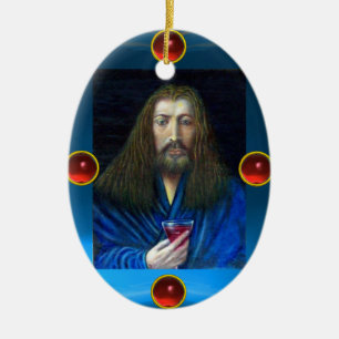 JESUS CHRIST, CHALICE JULGRANSPRYDNAD KERAMIK