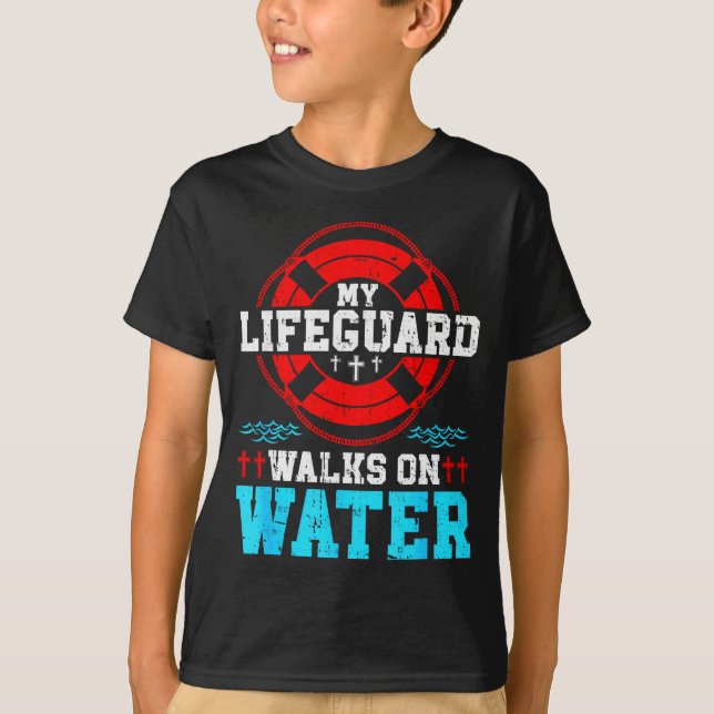 Jesus Christ Christian My Walks On Water  T Shirt (Framsida)