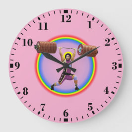 Jesus Christ doing the Clean and Jerk Stor Klocka