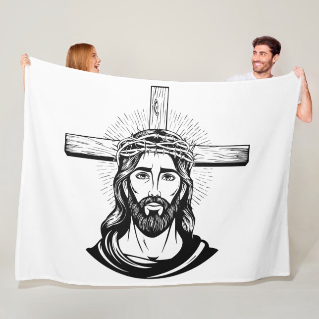 Jesus Christ Fleecefilt (På plats)