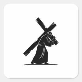 Jesus Christ Fyrkantigt Klistermärke