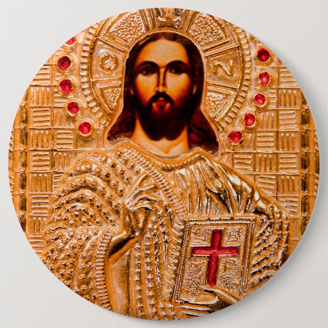 Jesus christ guld- symbol knapp (Framsida)
