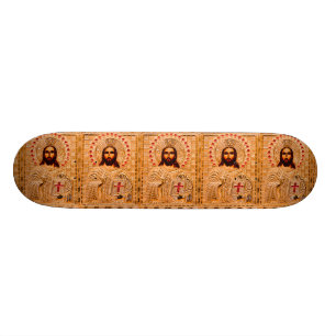 Jesus christ guld- symbol old school skateboard bräda 18 cm
