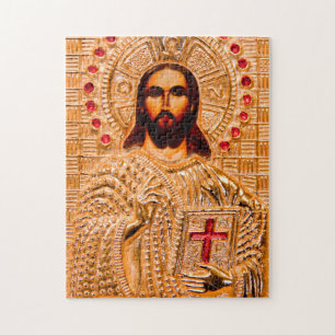 Jesus christ guld- symbol pussel