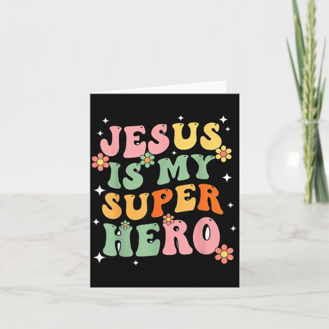 Jesus Christ Is My Superhero Jesus Loves You Funny Kort (Framsida)
