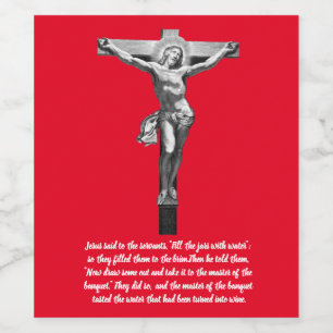 Jesus christ Kor Christian Faith Bible ART Vinflaska Etikett
