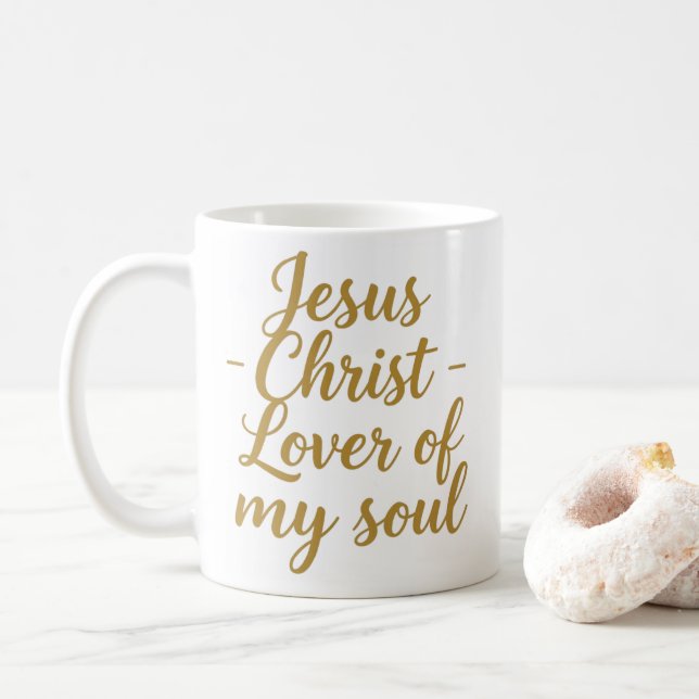 Jesus Christ Lover of My Soul Christian Mug Kaffemugg (Med munk)