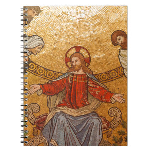 Jesus christ mosaic anteckningsbok med spiral