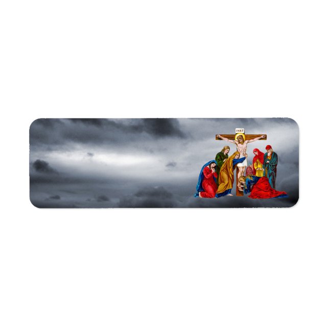 JESUS CHRIST PÅ ADRESSETIKETTERNA KOR RETURADRESS ETIKETT (Framsidan)