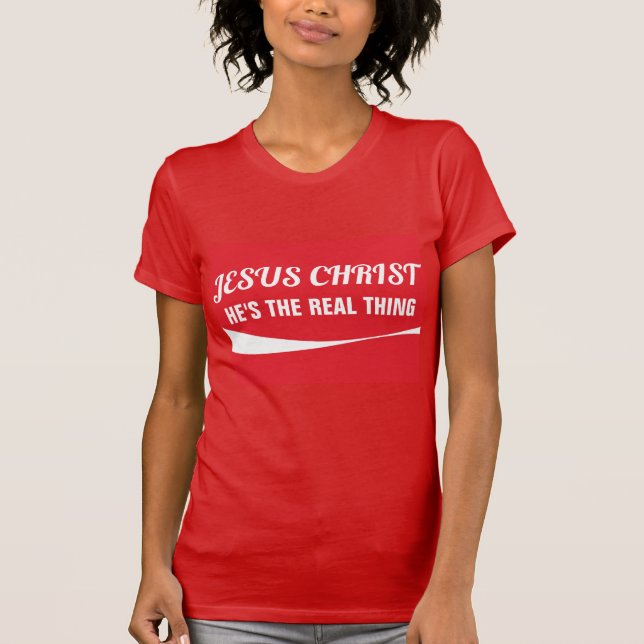 JESUS CHRIST REAL SAK Christian T-Shirts (Framsida)