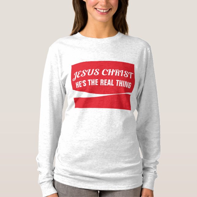 JESUS CHRIST - REAL SAK Christian T-Shirts (Framsida)