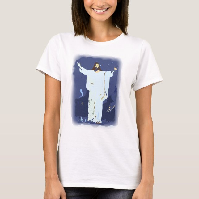 Jesus christ religiösa christian påsk design t shirt (Framsida)