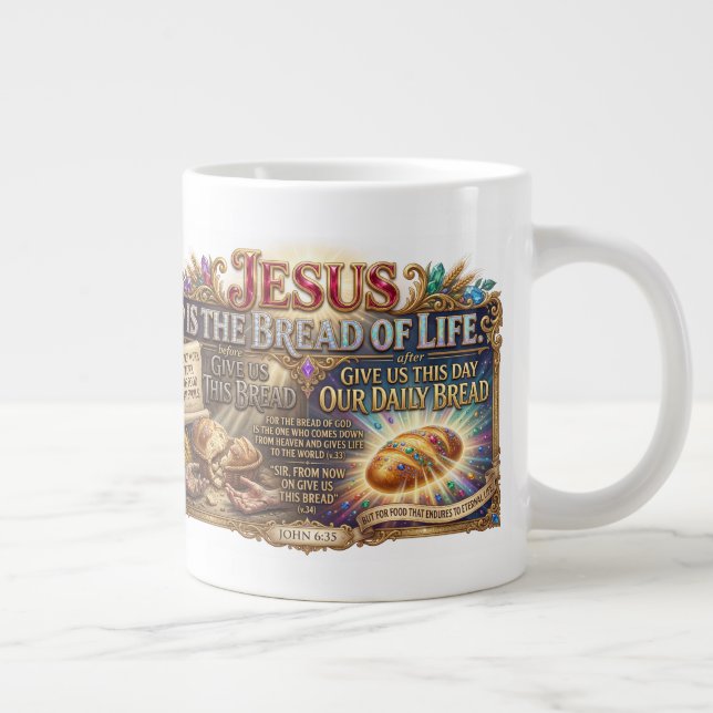 Jesus Christ Reveals Bread Of Life Truth Jumbo Mugg (Höger)