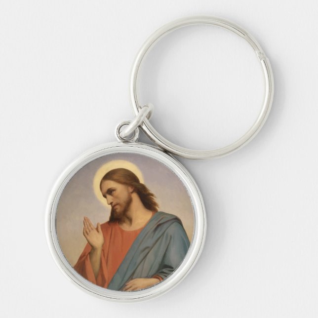 JESUS CHRIST RUND SILVERFÄRGAD NYCKELRING (Framsidan)
