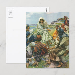 Jesus Christ Sermon on the Mount, Vintage Religion Vykort