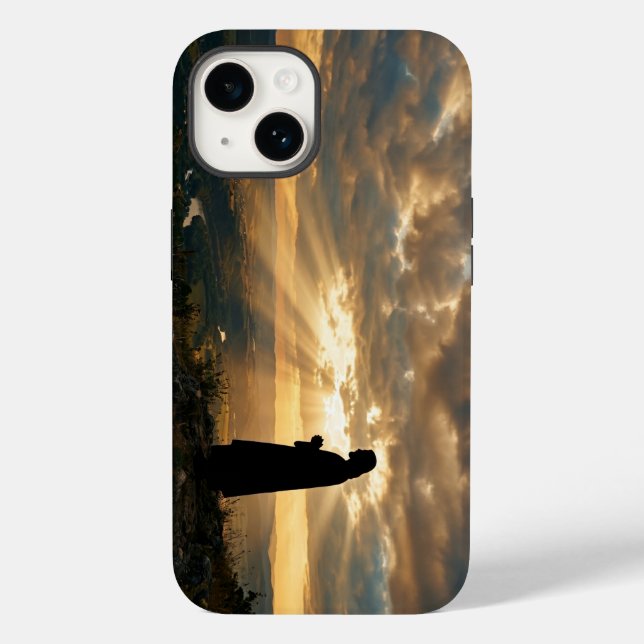 Jesus Christ Silhouette Holy Light Sunset Case (Baksida)