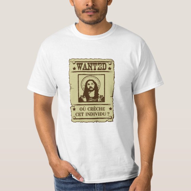 Jesus Christ Wanted T Shirt (Framsida)