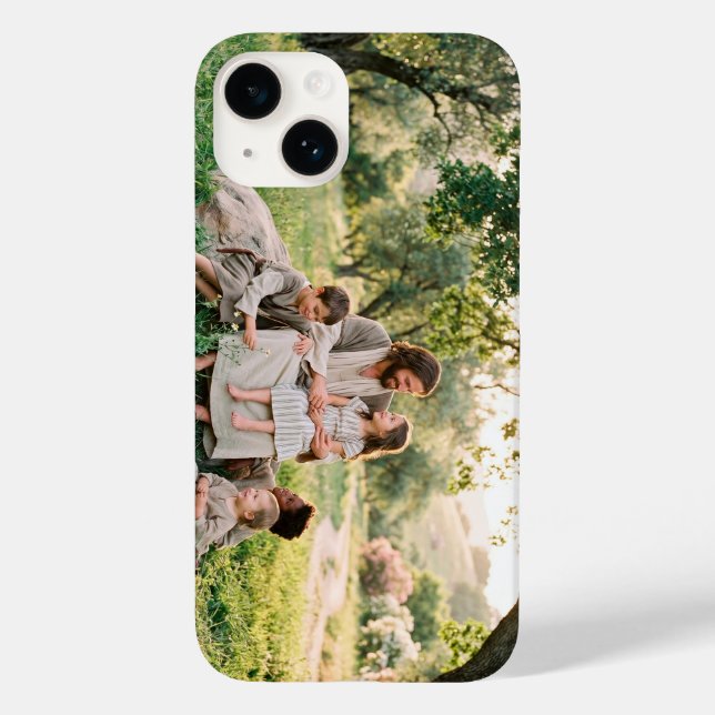 Jesus Christ with Children Blessing iPhone Case (Baksida)