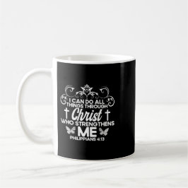 Jesus Christian Bible Verse Philippians 413 Flower Kaffemugg