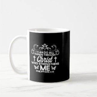 Jesus Christian Bible Verse Philippians 413 Flower Kaffemugg