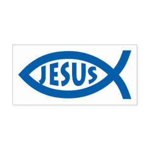 Jesus   Christian Fish Symbol Självfärgande Stämpel