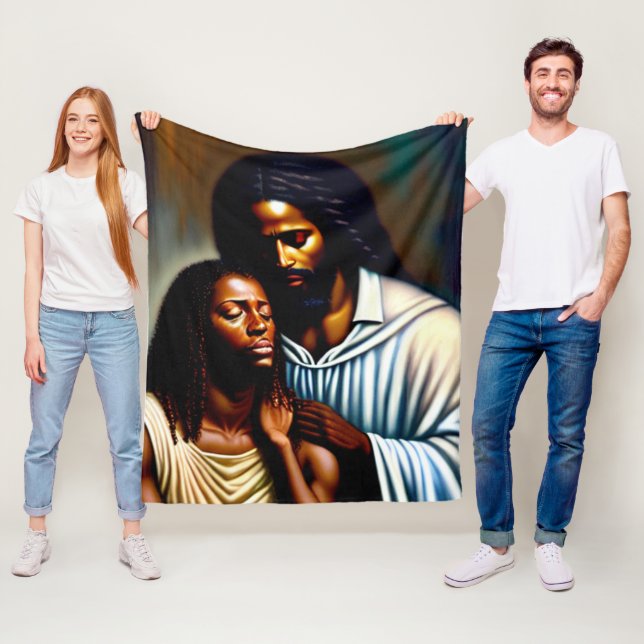 Jesus, Christian Fleece Blanket (På plats)