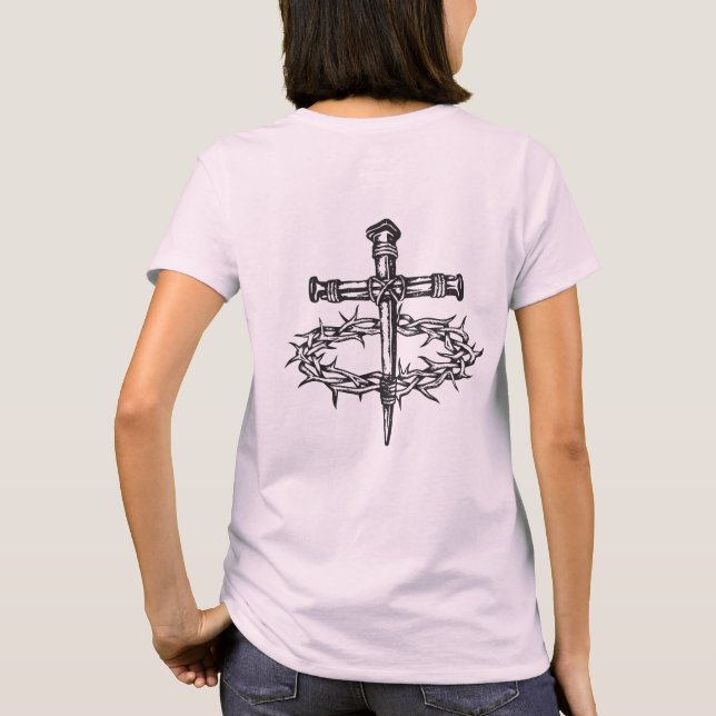 Jesus Christian Kor Nagel Krona i Thorns T Shirt (Baksida)