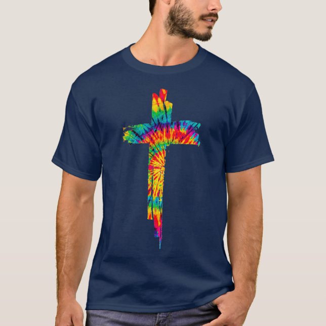 Jesus Christian Kor Tie Dye Rainbow Religiösa T Shirt (Framsida)