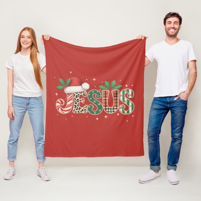 Jesus Christian Religiösa Say Faith Bible Verse Fleecefilt (På plats)