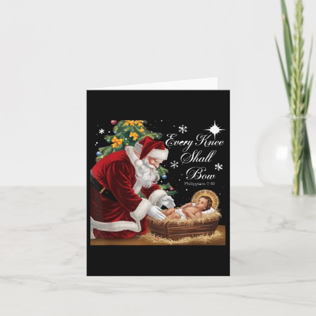 Jesus Christian Santa Julafton Varje Knee Sh Kort (Framsida)
