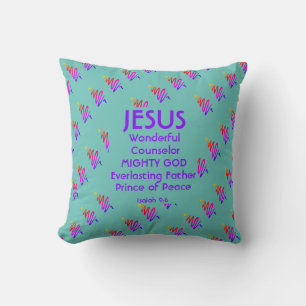 JESUS Christian Scripture Isaiah 9:6 Modern TEAL Kudde