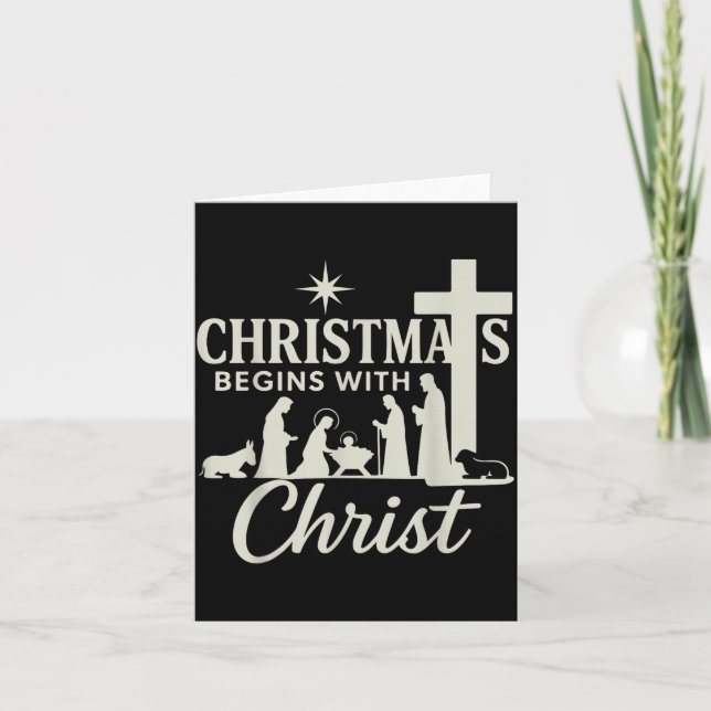 Jesus Christmas Begins With Christ Pjs Pajamas Tod Kort (Framsida)