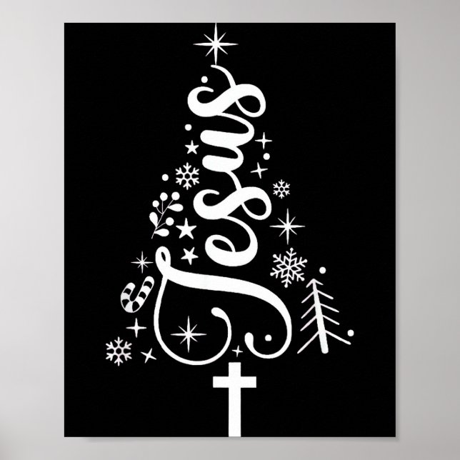 Jesus Christmas Tree Bible Verse  Poster (Framsidan)