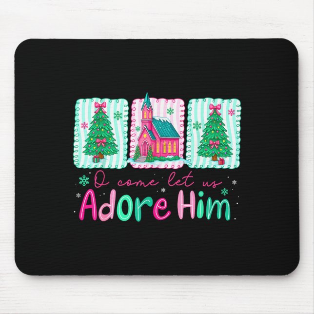 Jesus Christmas Xmas Tree Preppy Oh Come Let Us Ad Musmatta (Framsidan)