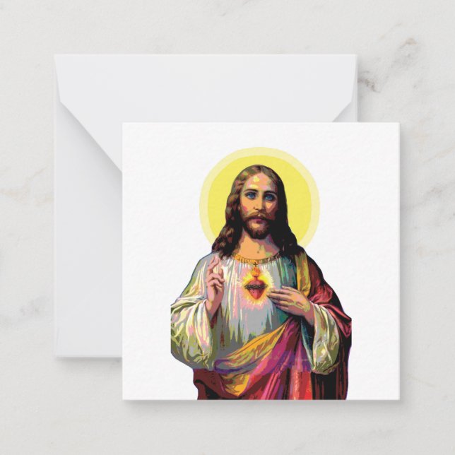 Jesus Christus i Pop Art Stil Anteckningskort (Framsida)
