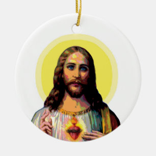 Jesus Christus i Pop Art Stil Julgransprydnad Keramik