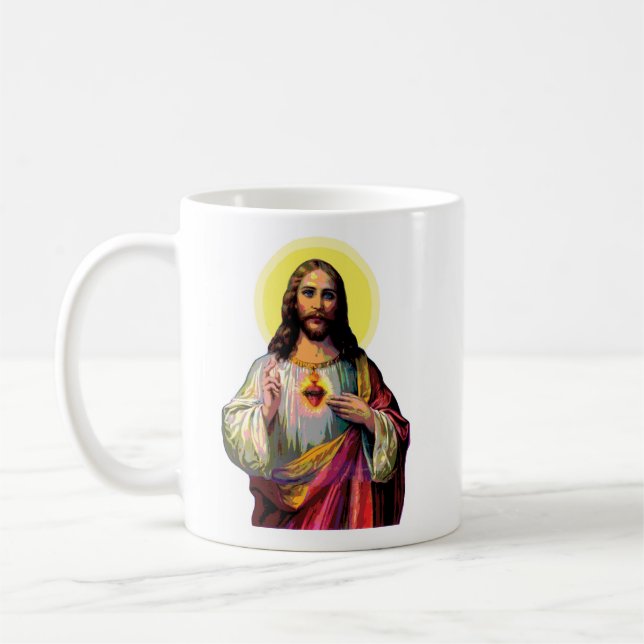 Jesus Christus i Pop Art Stil Kaffemugg (Vänster)