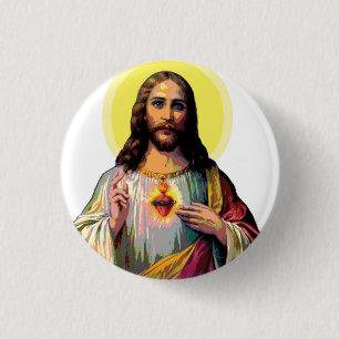 Jesus Christus i Pop Art Stil Knapp