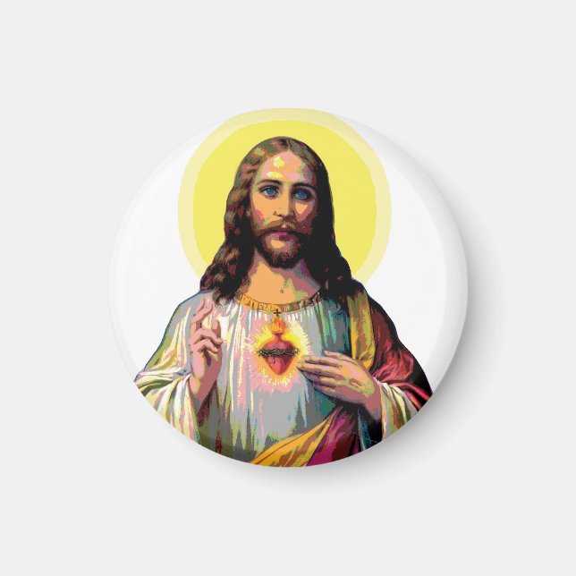 Jesus Christus i Pop Art Stil Magnet (Framsidan)